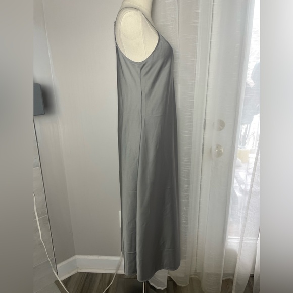 NWT Allsaints Hana Satin Gray Slip Midi Dress Size Medium - Picture 4 of 8